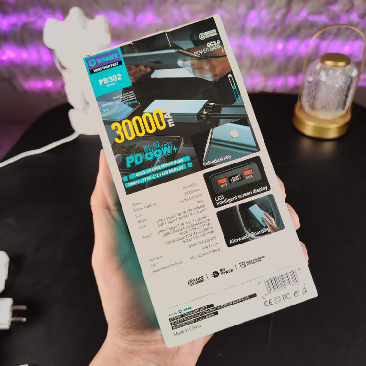 پاوربانک ایکس هانز مدل PB-302 ظرفیت 30000 میلی آمپر ساعت