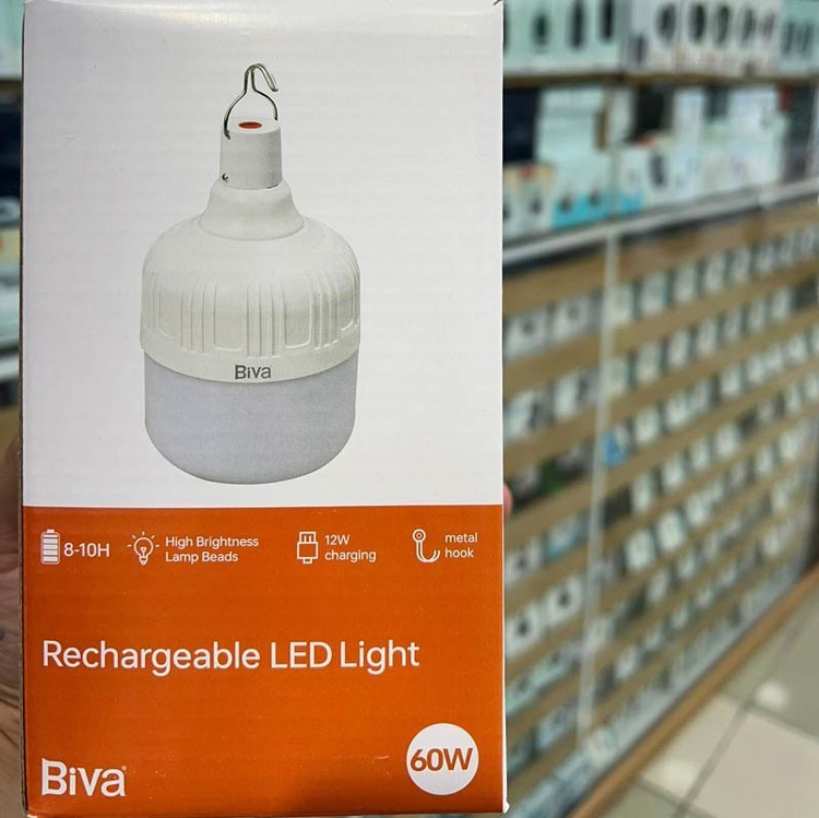 لامپ آویزدار شارژی بیوا مدل LED-01 ظرفیت ۴۰ وات مهتابی