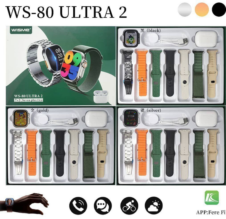 ساعت هوشمند ویسمی مدل WS80 Ultra2 با نمایشگر AMOLED و بدنه آلومینیومی