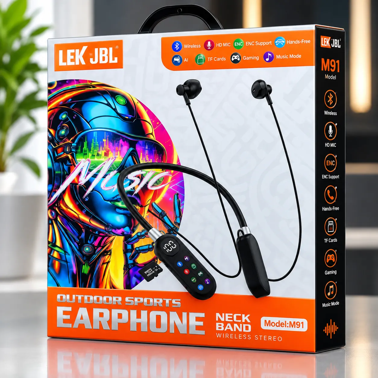 هندزفری گردنی jbl مدل M91 به همراه نمایشگر ال سی دی